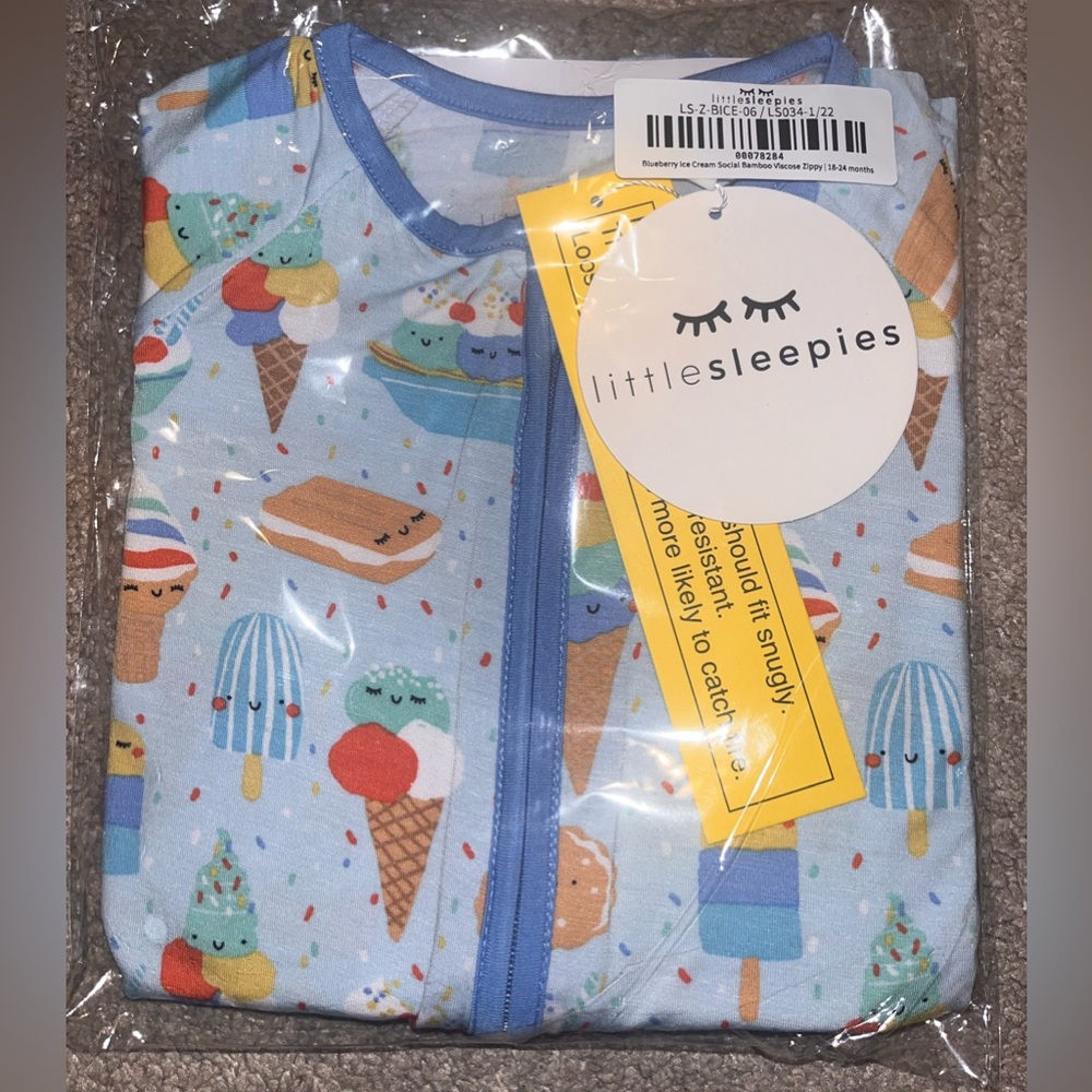 NIB Little Sleepies- 18-24M Blueberry Ice Cream Social